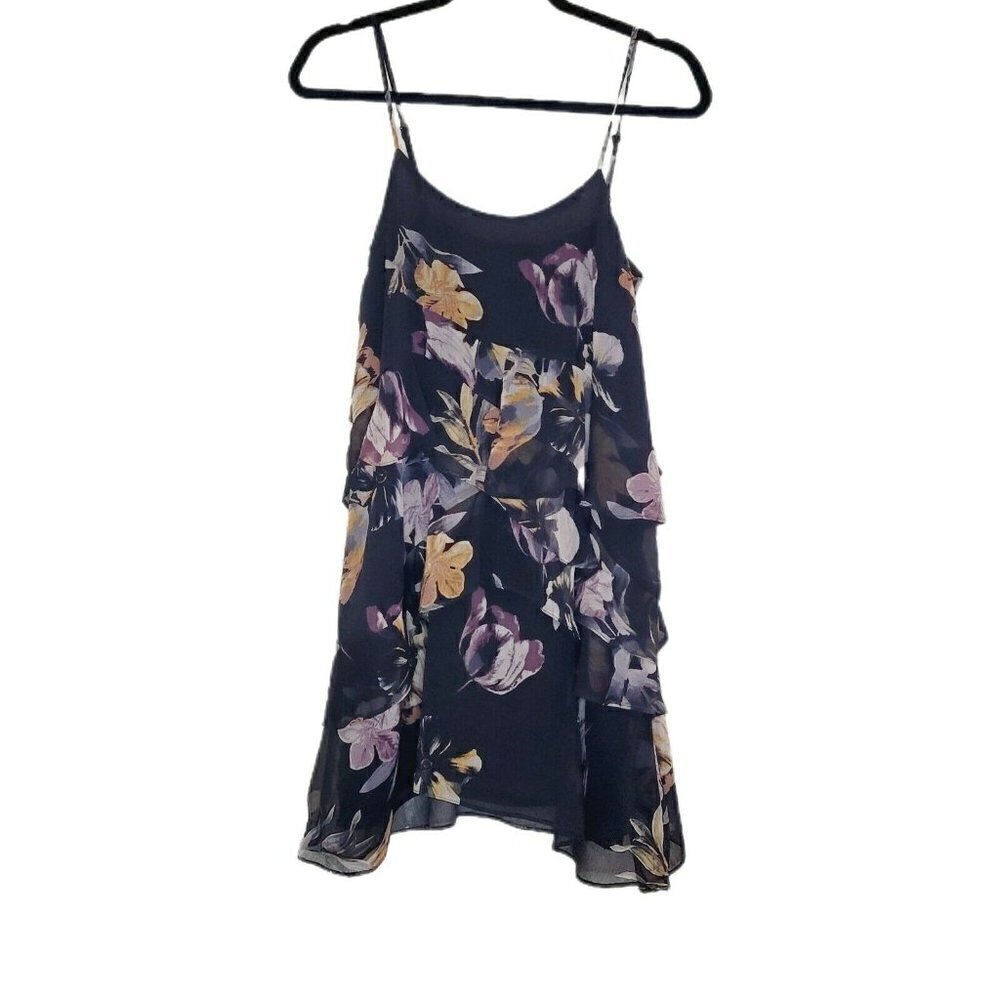 TopShop Floral Tiered Ruffle Spaghetti Strap Mini Dress Size 2